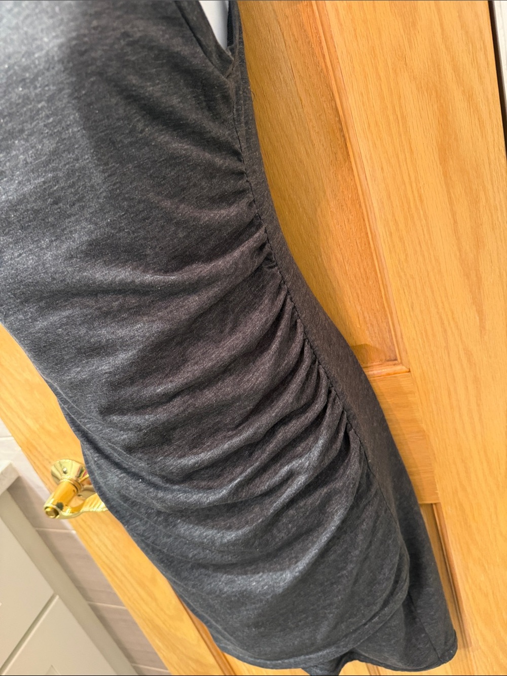 Leith Charcoal Sleeveless Ruched Mini Dress - Picture 3 of 5